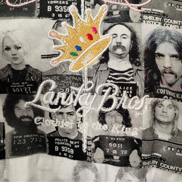 Clothier to the King Lansky Bros Mug Shot Button Down Shirt size 2 size small - Picture 10 of 11